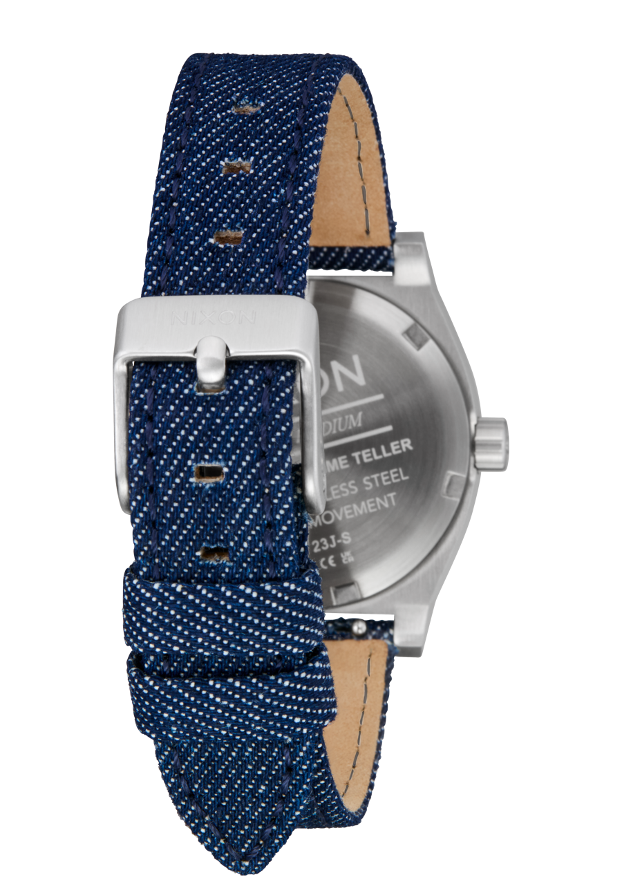 Medium Time Teller Denim - Silver / Indigo / Denim View 4