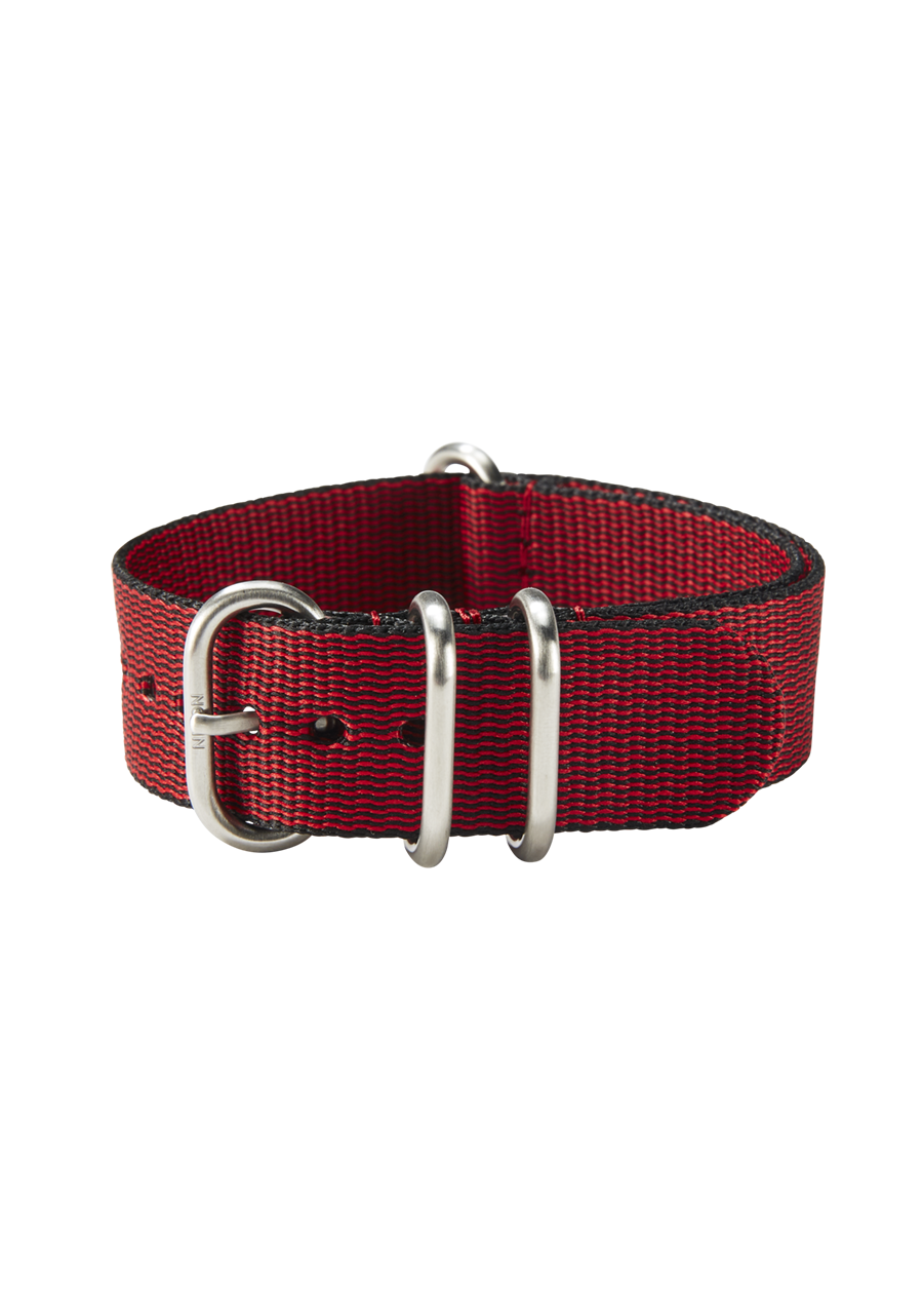 20mm Nylon #TIDE One Piece Band - Red / Black View 2