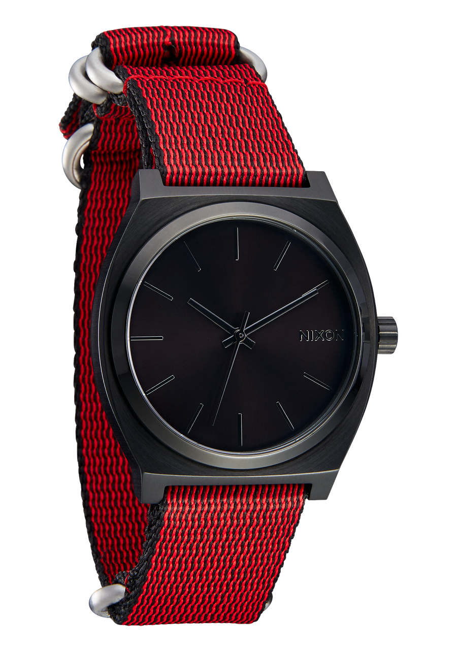 20mm Nylon #TIDE One Piece Band - Red / Black View 4