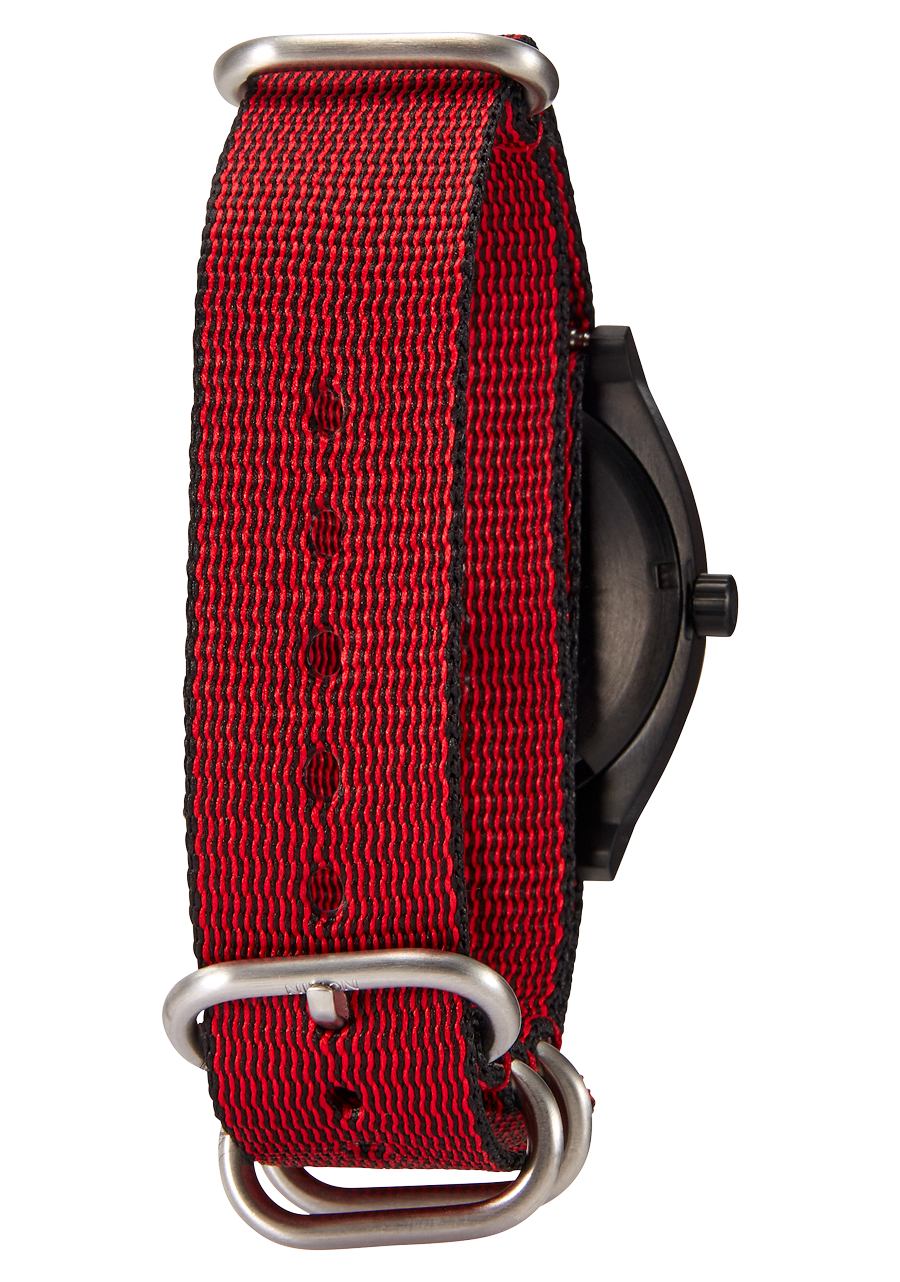 20mm Nylon #TIDE One Piece Band - Red / Black View 5