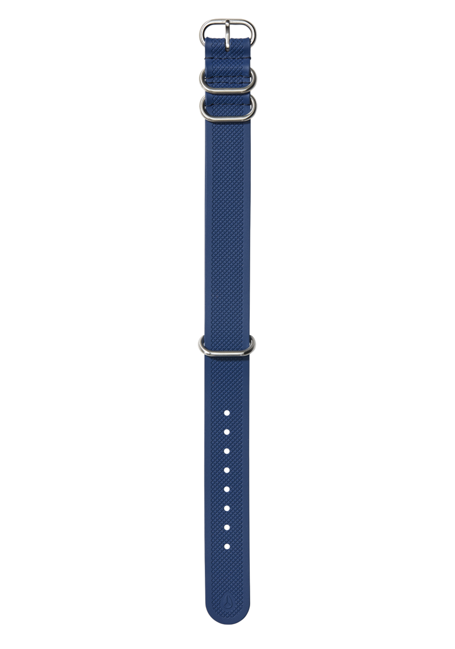 20mm FKM Rubber One Piece Band - Navy / Blue View 1