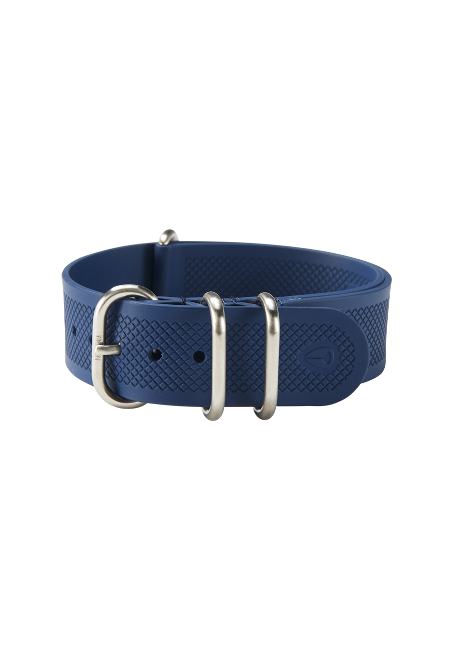 20mm FKM Rubber One Piece Band - Navy / Blue View 2