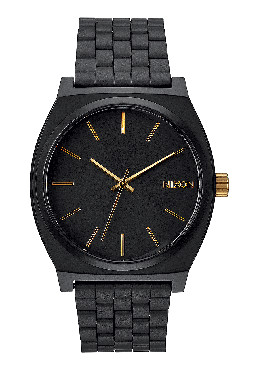 Time Teller Watch Matte Black Gold Unisex Nixon EU