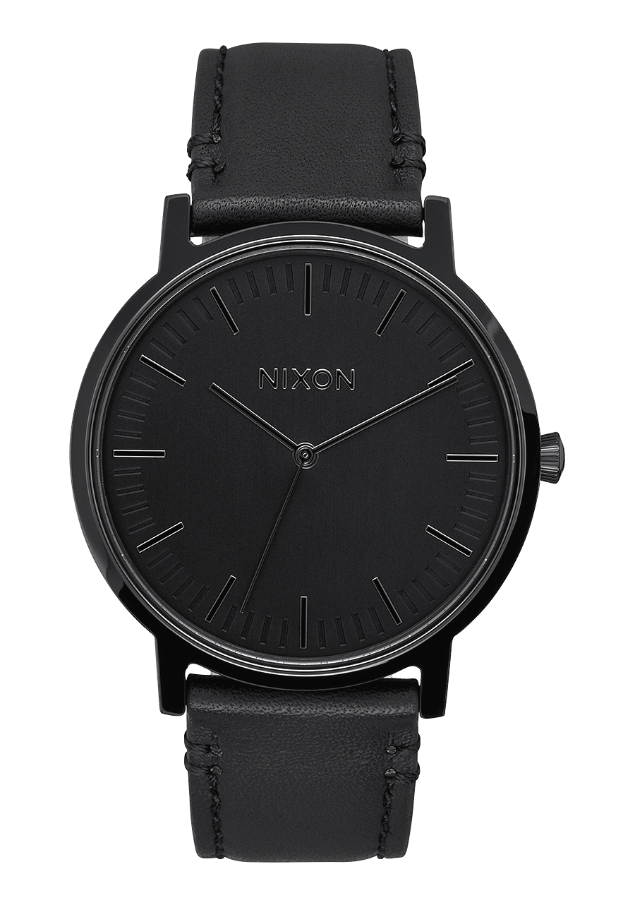 Porter Leather Watch All Black Unisex Leather Nixon EU