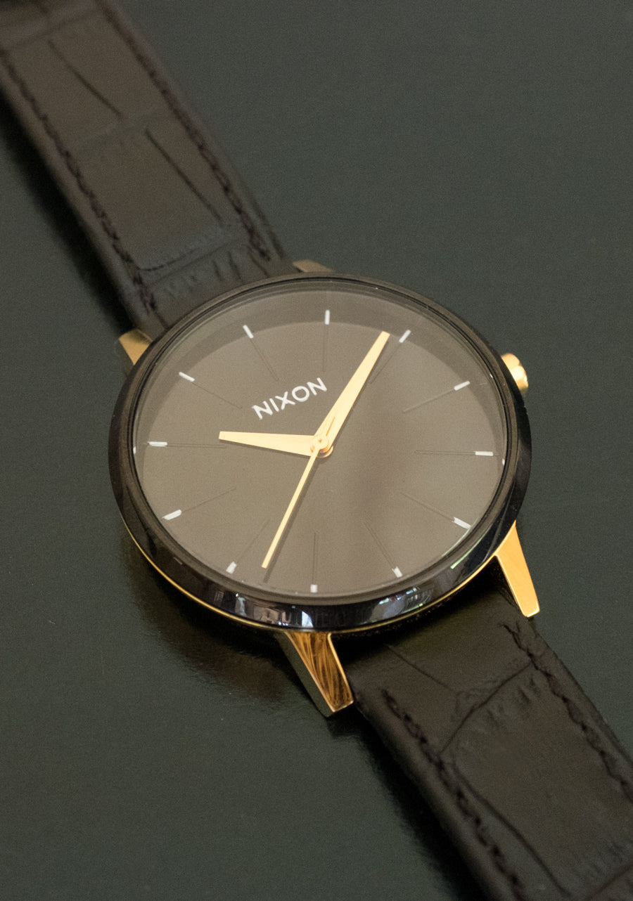 
Nixon Kensington Leather Watch - Analog - Gold / Black / White - View 7
