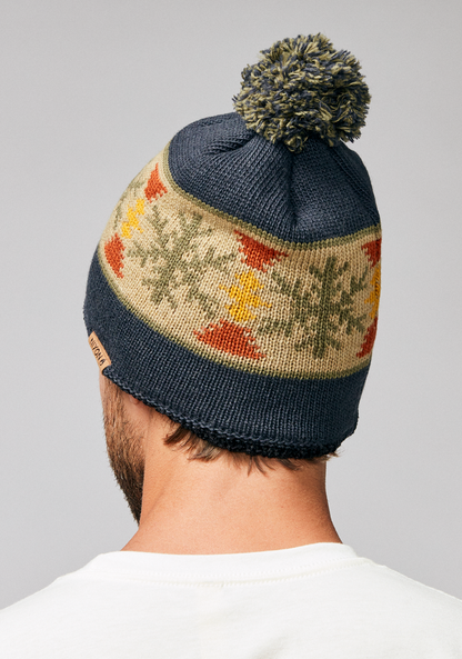 Meister Wool Pom Beanie - Navy / Multi View 4