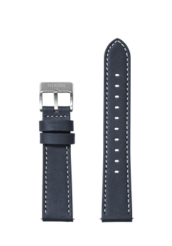 23mm Stitched Leather Band - Navy