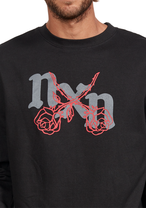 Rosas Crew Sweatshirt - Black / Red